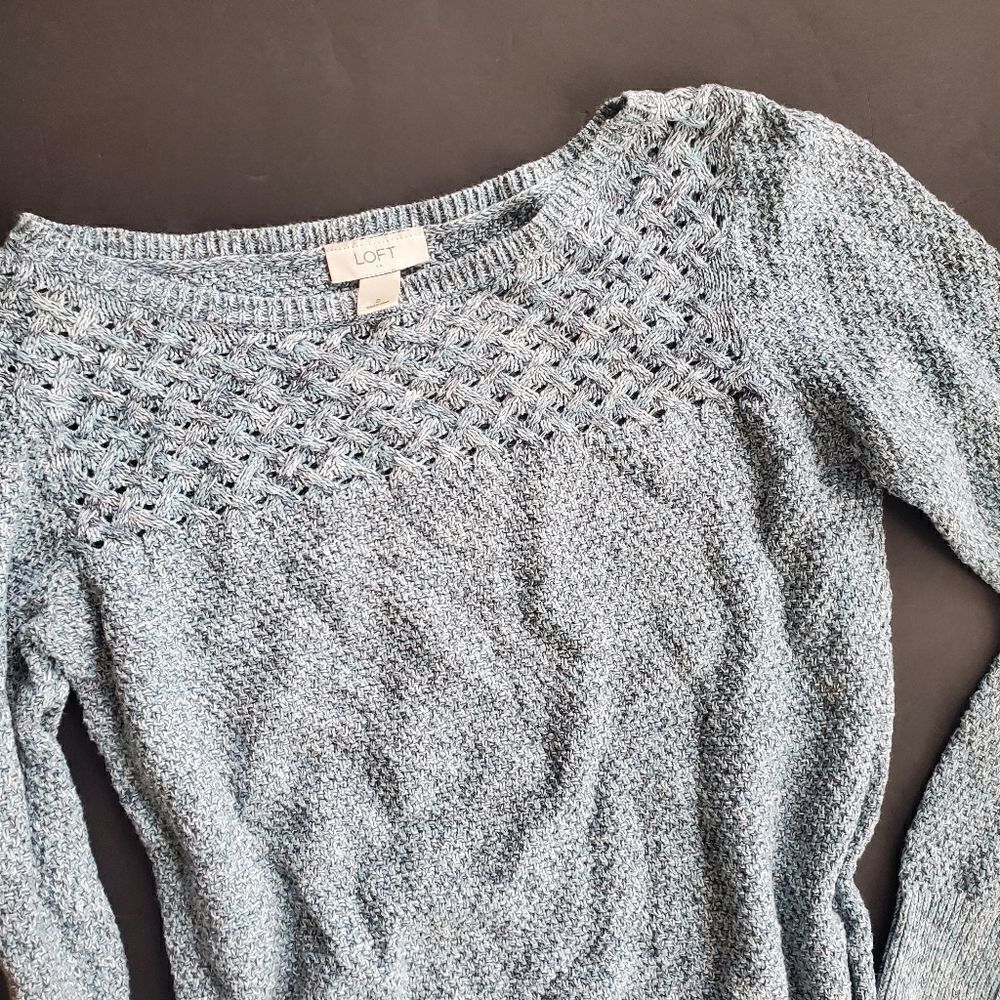 Loft Blue Knit Sweater - Picture 3 of 8